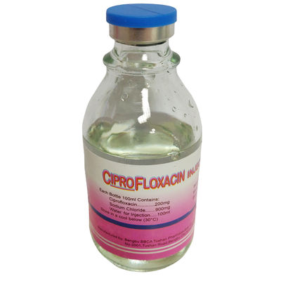 впрыска лактата Ciprofloxacin стеклянной бутылки 200mg 100ml